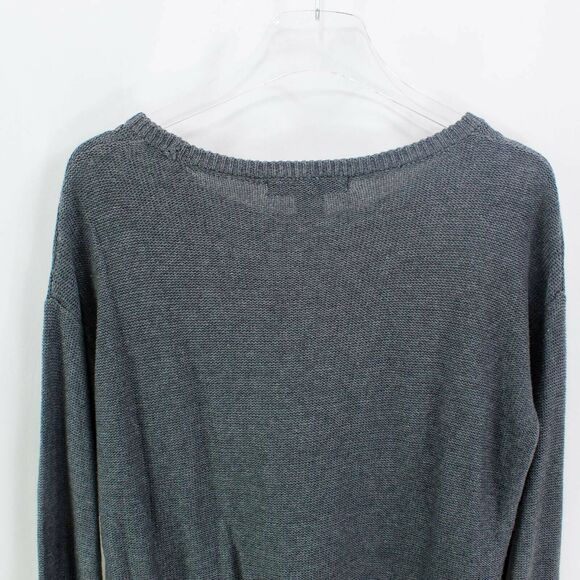 89th & Madison Womens Pullover Sweater Gray Scoop Neck Studded Ribbed Hem - Picture 5 of 8